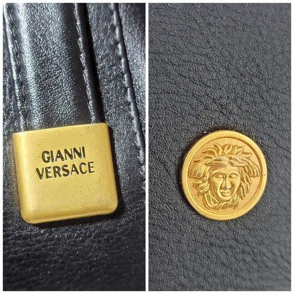 VERSACE Gianni Leather Bucket Bag Black - Picture 11 of 13